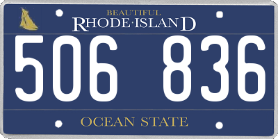 RI license plate 506836