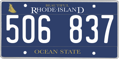 RI license plate 506837