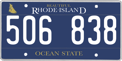 RI license plate 506838