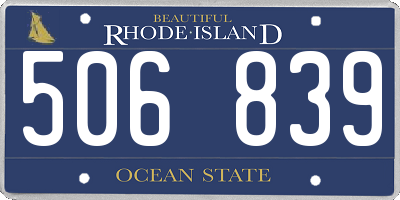 RI license plate 506839