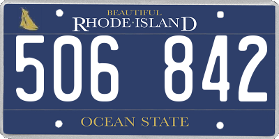 RI license plate 506842