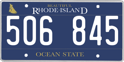 RI license plate 506845