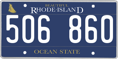 RI license plate 506860