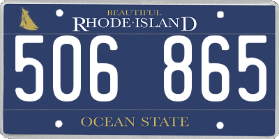 RI license plate 506865