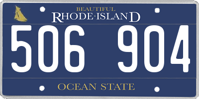 RI license plate 506904