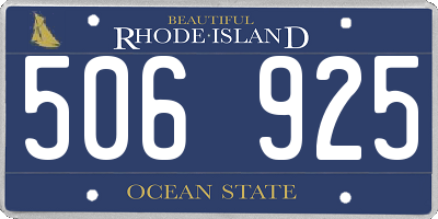 RI license plate 506925
