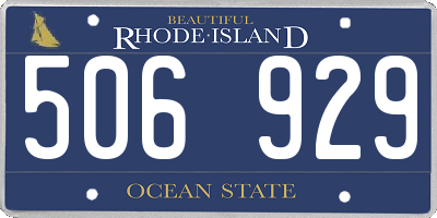 RI license plate 506929
