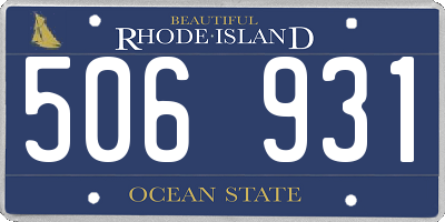 RI license plate 506931