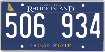 RI license plate 506934