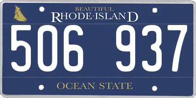 RI license plate 506937