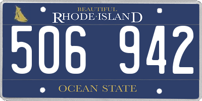 RI license plate 506942