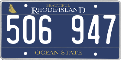 RI license plate 506947