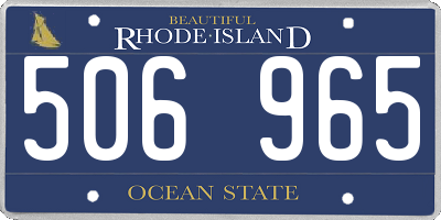RI license plate 506965