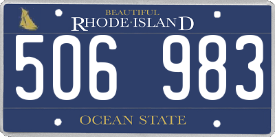 RI license plate 506983