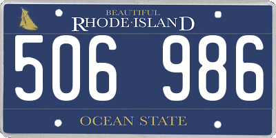 RI license plate 506986