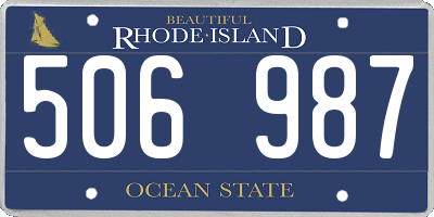 RI license plate 506987