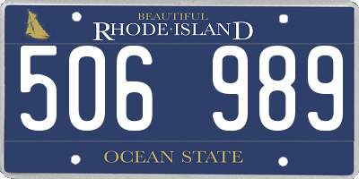 RI license plate 506989