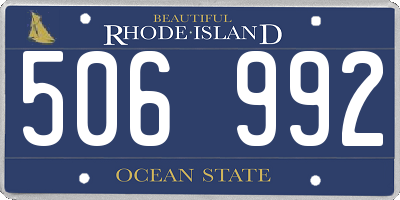 RI license plate 506992