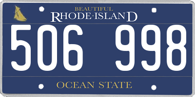 RI license plate 506998