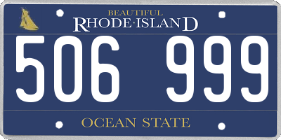 RI license plate 506999