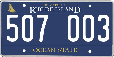 RI license plate 507003