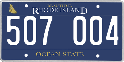 RI license plate 507004