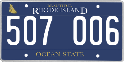 RI license plate 507006