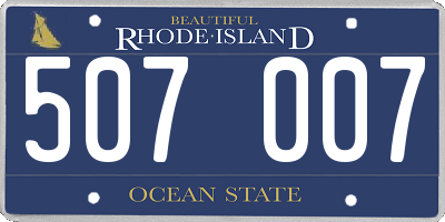 RI license plate 507007