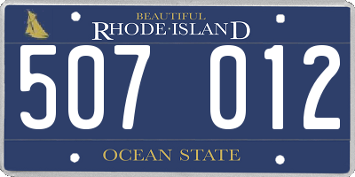 RI license plate 507012