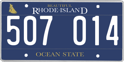RI license plate 507014