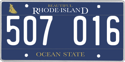 RI license plate 507016