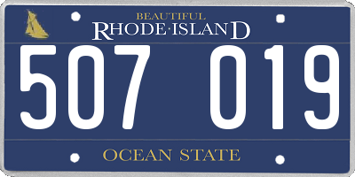 RI license plate 507019