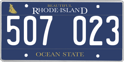 RI license plate 507023