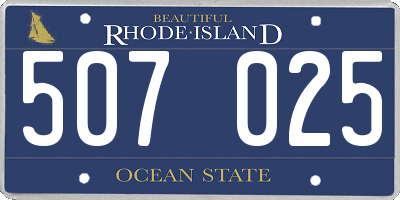 RI license plate 507025