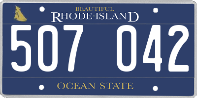 RI license plate 507042