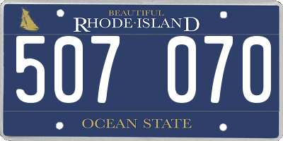 RI license plate 507070