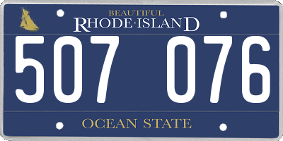 RI license plate 507076