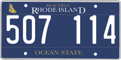RI license plate 507114