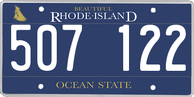 RI license plate 507122