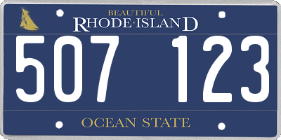 RI license plate 507123