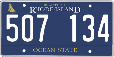 RI license plate 507134