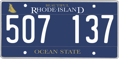 RI license plate 507137
