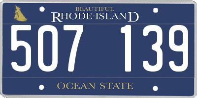 RI license plate 507139