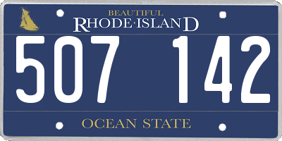 RI license plate 507142