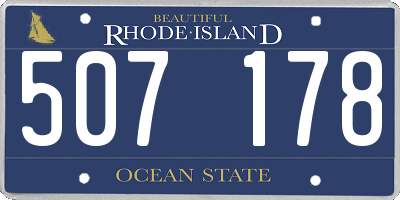 RI license plate 507178