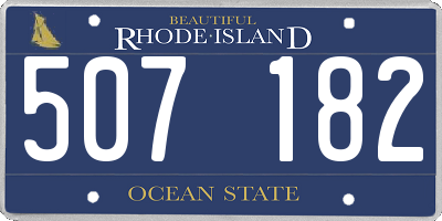 RI license plate 507182