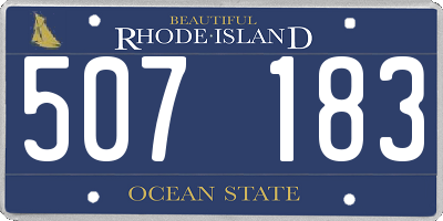 RI license plate 507183