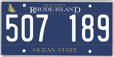RI license plate 507189