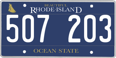 RI license plate 507203