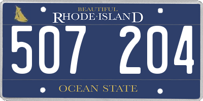 RI license plate 507204